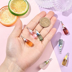 6 pièces 6 couleurs pendentifs en résine&nbsp;RESI-YW0005-90