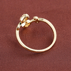 Offene Manschettenringe aus Messing mit Mikropavé und Zirkonia für Damen&nbsp;WGD019A-01