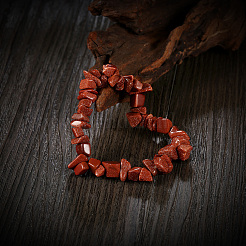 Chip Goldstone sintetico Elasticizzato bracciali&nbsp;BJEW-BB16534-H