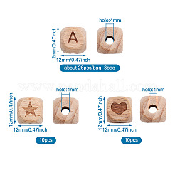 Незавершенные бусы из натурального дерева WOOD-TA0001-68