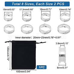 16 шт. 8 размера 201 нержавеющая сталь рифленые кольца для пальцев STAS-UN0041-45