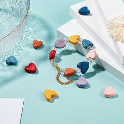 Расписные бусы из натурального дерева&nbsp;WOOD-FH0001-06