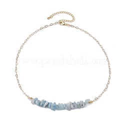 Collane con bavaglino con chip acquamarina naturale&nbsp;NJEW-JN04950-04