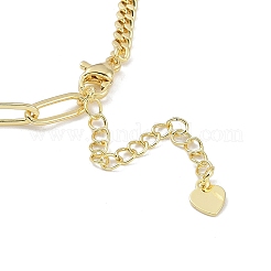 Armbandherstellung aus kubanischer Gliederkette und Büroklammerkette aus Messing&nbsp;KK-U020-10G