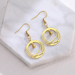 201 плоские круглые висячие серьги из нержавеющей стали FS-WGE015A-01