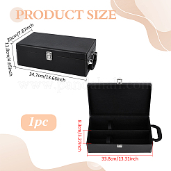 Geschenkverpackungsboxen aus Leder mit Griffen und einem Fach für Wein&nbsp;CON-WH0089-284A