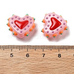 Запекаемые стеклянные бусины с рисунком в виде сердца&nbsp;LAMP-V001-07C