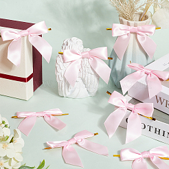 ポリエステル蝶結び  鉄線ツイストタイ付き  DIYギフト包装結婚式のキャンディーパーティーの装飾のために  ピンク  80x85x48mm&nbsp;DIY-WH20001-46D