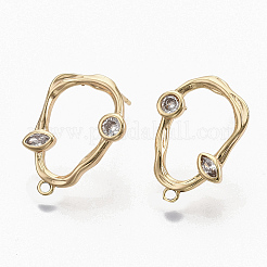 Латунные серьги с цирконом KK-S354-229-NF