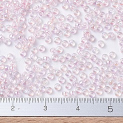 MIYUKIラウンドロカイユビーズ  日本製シードビーズ  （rr285)淡いピンクの裏地付きクリスタルab  11/0  2x1.3mm  穴：0.8mm  約1100PCS /ボトル  10 G /ボトル&nbsp;SEED-JP0008-RR0285