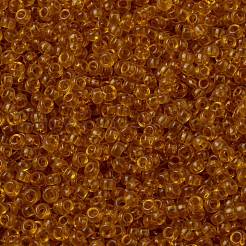 MIYUKIラウンドロカイユビーズ  日本製シードビーズ  （rr133)透明トパーズ  15/0  1.5mm  穴：0.7mm  約5555PCS /ボトル  10 G /ボトル&nbsp;SEED-JP0010-RR0133