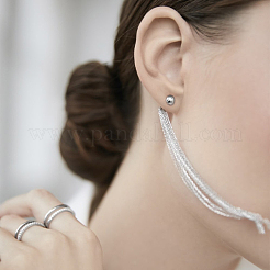 925 серебряная круглая серьга-гвоздик с кисточками UC9622