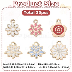 30pcs 6 styles de pendentifs en émail en alliage&nbsp;ENAM-YW0009-11