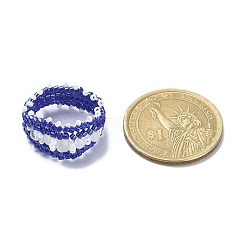 Плетеные кольца из стеклянных бусин RJEW-MZ00006