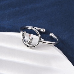 Латунные эмалевые регулируемые открытые манжеты для женщин RJEW-U058-04P