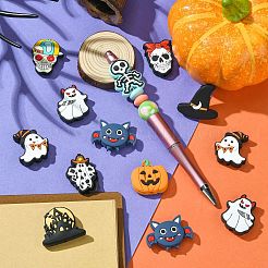 20 Stück 10 Stile Halloween Themen Lebensmittelqualität umweltfreundliche Silikon Fokalperlen&nbsp;SIL-CJ0001-71