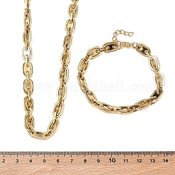 Sets aus ovalen Gliederketten und Armbändern aus Edelstahl 304&nbsp;SJEW-D091-08G