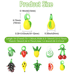 10шт 10 стиля подвески ручной работы лэмпворк&nbsp;LAMP-CJ0002-70