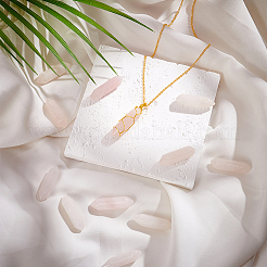 12 шт. граненый натуральный розовый кварц с двойными наконечниками G-OC0003-65