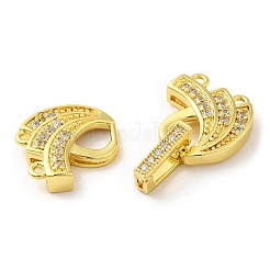 Реечное покрытие латунь микро паве прозрачный кубический цирконий складные застежки&nbsp;KK-H447-15G