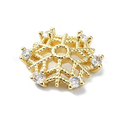 Cappucci con micro pavimentazioni in ottone placcato a cremagliera con perline di zirconi trasparenti&nbsp;KK-U014-11B-G