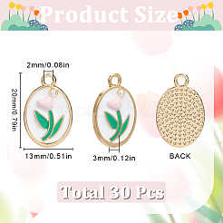 30 шт. подвески из эмалевого сплава с жемчужными бусинами из АБС-пластика&nbsp;ENAM-SC0005-93