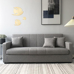 3 комплект 3 акриловых зеркальных настенных наклеек в виде рыб&nbsp;DIY-CF0001-02A