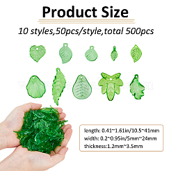 500шт 10 стиля прозрачные акриловые подвески&nbsp;MACR-FH0001-28