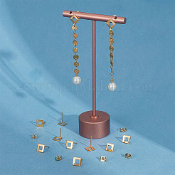 60 шт. фурнитура для сережек-гвоздиков в форме ромба из нержавеющей стали 201 с отверстием STAS-UN0047-01