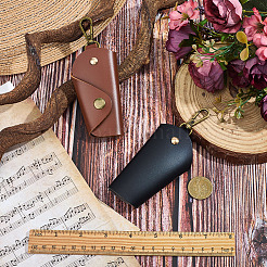 2 шт. 2-цветные винтажные сумки для ключей из искусственной кожи с застежками из сплава&nbsp;ABAG-GL0001-07