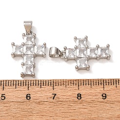 Pendentifs en zircone cubique clair en laiton&nbsp;CU-CBA2907-01D-P
