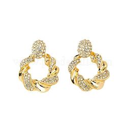 Серьги-гвоздики из сплава с кристаллами и стразами&nbsp;FS-WG563E4-01