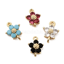 Подвески-подвески-цветочки из латуни с кубическим цирконием&nbsp;KK-H089-34G