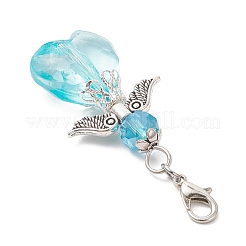 Подвеска в форме сердца ангела из стекла и акрила&nbsp;HJEW-JM03754