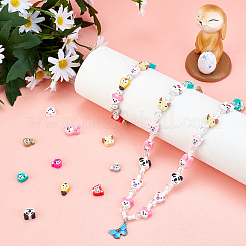 Kit fai da te per realizzare braccialetti elastici con perline a tema animale&nbsp;DIY-SC0014-69