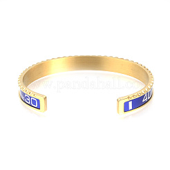 Bracciali a polsino in acciaio inossidabile 304&nbsp;BJEW-Q684-05G