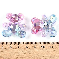 Прозрачные акриловые европейские бусины градиентного цвета OACR-P024-01-01