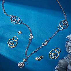 12 шт. 6 филигранных соединительных звена из нержавеющей стали 201&nbsp;STAS-UN0040-86