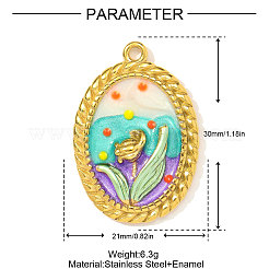 Подвески из нержавеющей стали 304 с эмалью&nbsp;STAS-OY003-82G