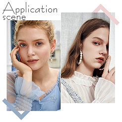 4 комплект серег-колец из сплава и смолы для женщин EJEW-UN0002-79