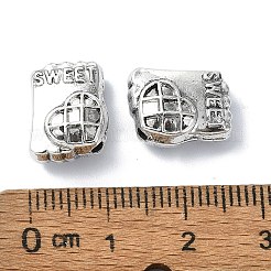 Сплавочные овальные бусины тибетского стиля  TIBEB-F065-11AS