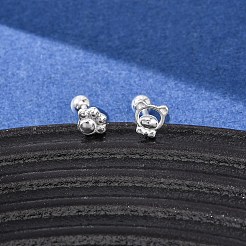 S999 изящные серебряные серьги-гвоздики&nbsp;EJEW-C179-03S