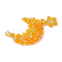 Подвеска из искусственного австрийского хрусталя с 5301 стеклом и круглыми бусинами тохо PALLOY-MZ00179-04