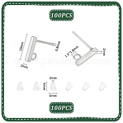 Прямоугольные серьги-гвоздики из нержавеющей стали 304&nbsp;STAS-UN0058-32P