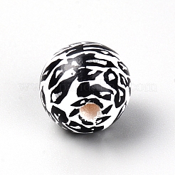 Расписные бусины из натурального дерева Theaceae WOOD-TAC0007-08