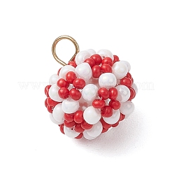 Круглые подвески из стеклянных бусин&nbsp;PALLOY-MZ00525-02