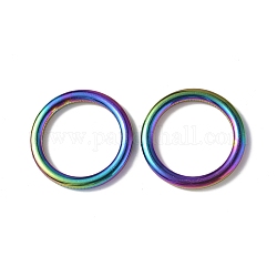 Placage ionique (ip) 304 anneaux de liaison en acier inoxydable, rond, couleur arc en ciel, 33x4mm, diamètre intérieur: 25 mm