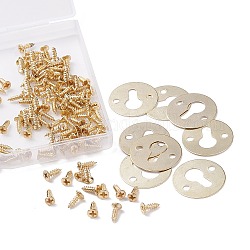 SUPERFINDINGS 60Sets Iron Frame Accessories, with Screw, Golden, 23x0.4mm