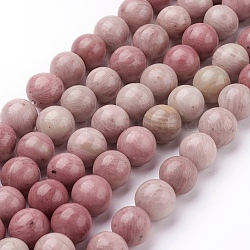 Natur Rhodonit Perlen Stränge, Klasse A, Runde, 10 mm, Bohrung: 1 mm, 16 Zoll, ca. 40 Stk. / Strang