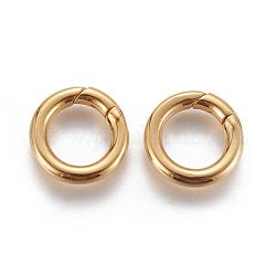 304 anelli porta molla in acciaio inossidabile, o anelli, placcatura ionica (ip), anello, oro, 10 gauge, 15x2.5mm, diametro interno: 9mm